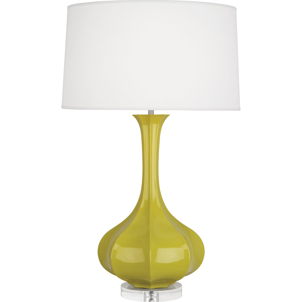 Citron Pike Table Lamp in Citron Glazed Ceramic Color. Picture 1