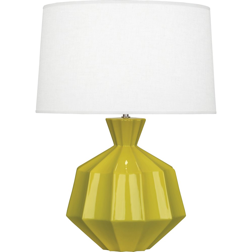 Citron Orion Table Lamp in Citron Glazed Ceramic Color. Picture 1