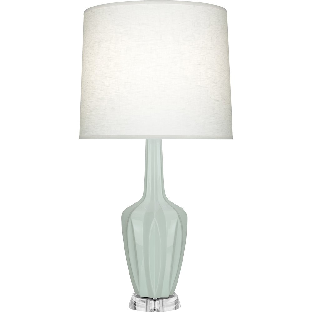 Celadon Emma Table Lamp in Celadon Glazed Ceramic Color. Picture 1