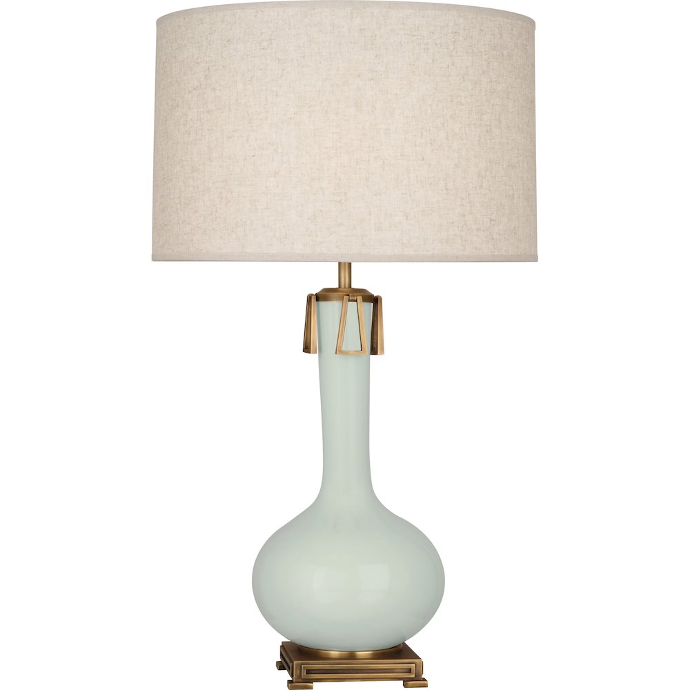 Celadon Athena Table Lamp in Celadon Glazed Ceramic Color. Picture 1