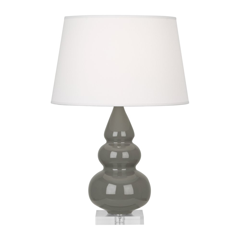 Ash Small Triple Gourd Accent Lamp in Ash Glazed Ceramic Color. Picture 1