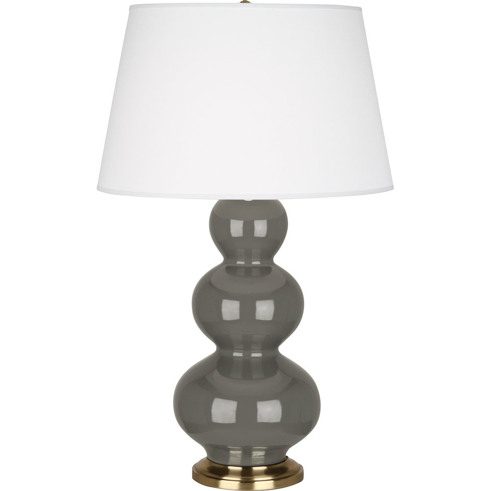 Ash Triple Gourd Table Lamp in Ash Glazed Ceramic Color. Picture 1