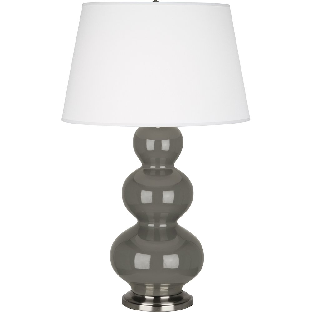 Ash Triple Gourd Table Lamp in Ash Glazed Ceramic Color. Picture 1