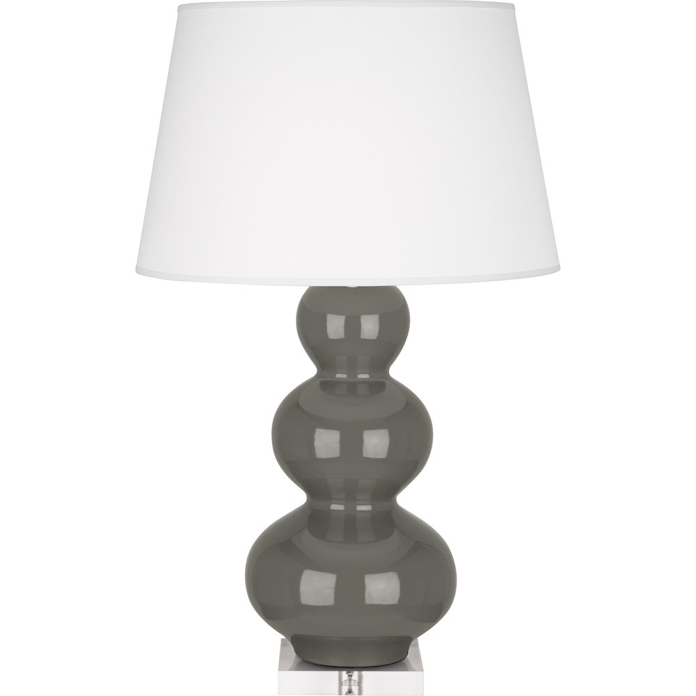 Ash Triple Gourd Table Lamp in Ash Glazed Ceramic Color. Picture 1