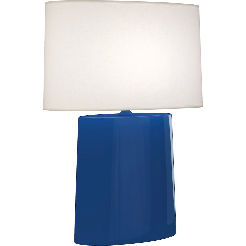 Cobalt Victor Table Lamp in Cobalt Glazed Ceramic Color. Picture 1