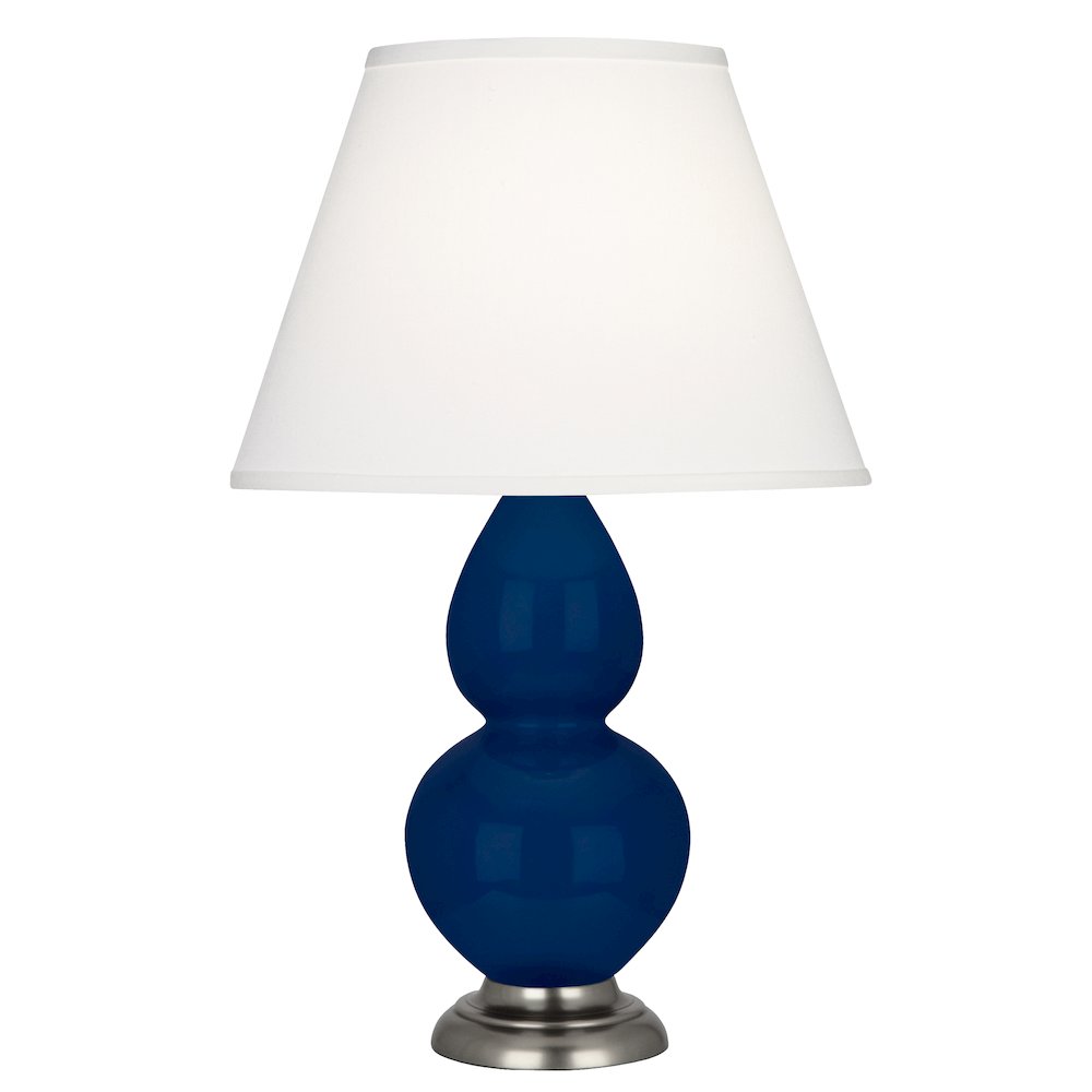 Cobalt Small Double Gourd Accent Lamp in Cobalt Glazed Ceramic Color. Picture 1