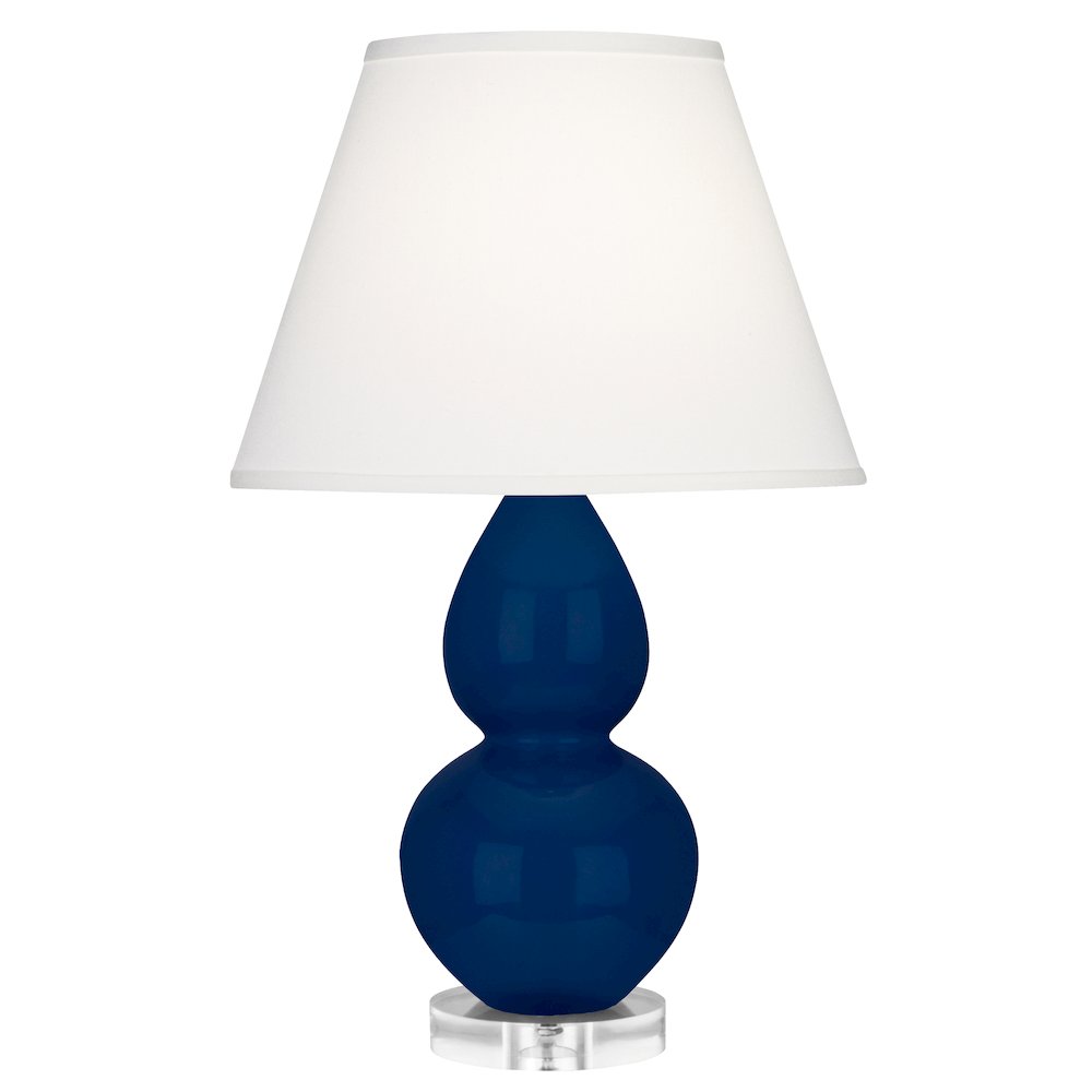 Cobalt Small Double Gourd Accent Lamp in Cobalt Glazed Ceramic Color. Picture 1