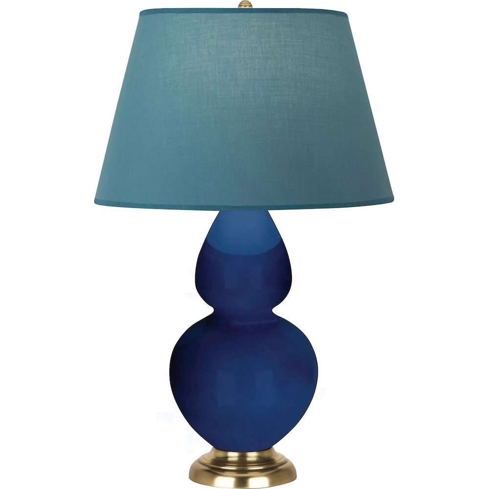 Cobalt Double Gourd Table Lamp in Cobalt Glazed Ceramic Color. Picture 1