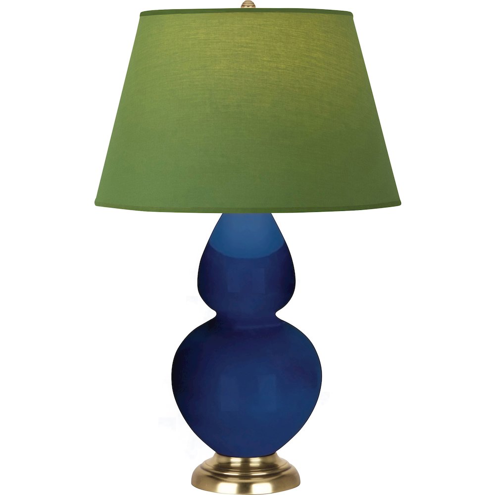 Cobalt Double Gourd Table Lamp in Cobalt Glazed Ceramic Color. Picture 1