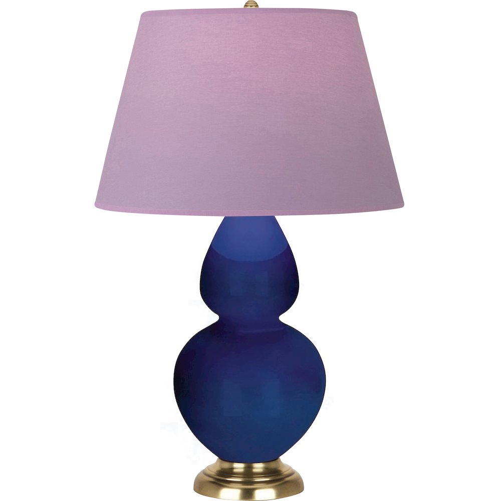 Cobalt Double Gourd Table Lamp in Cobalt Glazed Ceramic Color. Picture 1