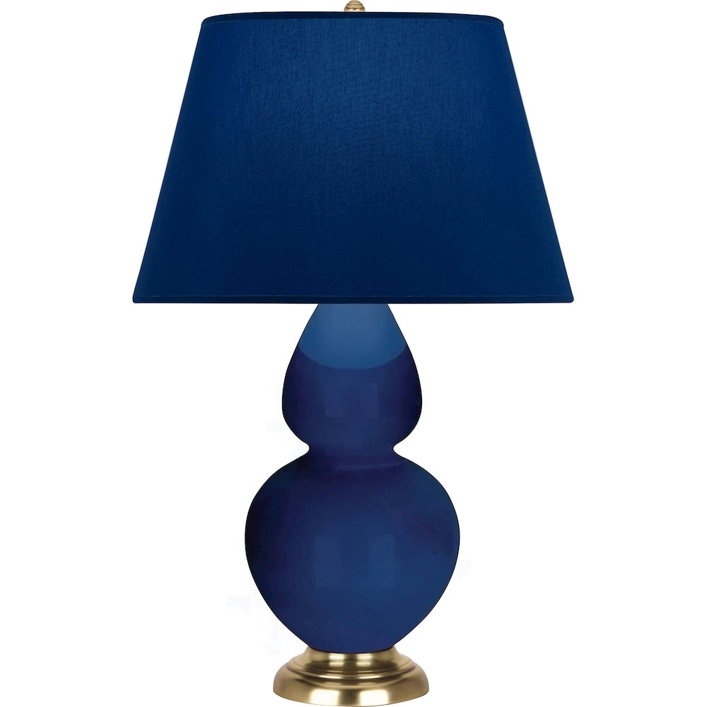 Cobalt Double Gourd Table Lamp in Cobalt Glazed Ceramic Color. Picture 1