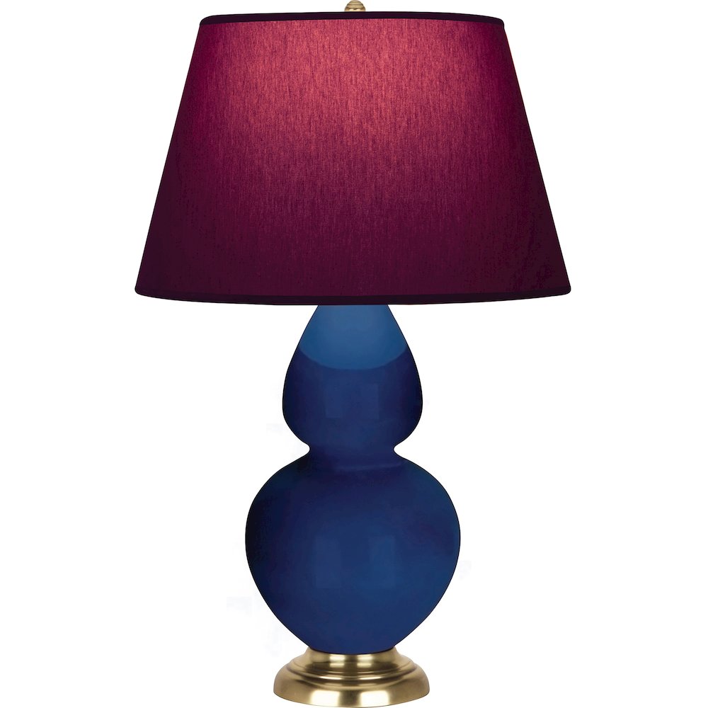 Cobalt Double Gourd Table Lamp in Cobalt Glazed Ceramic Color. Picture 1