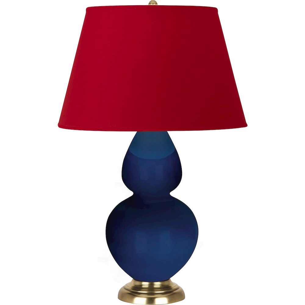 Cobalt Double Gourd Table Lamp in Cobalt Glazed Ceramic Color. Picture 1