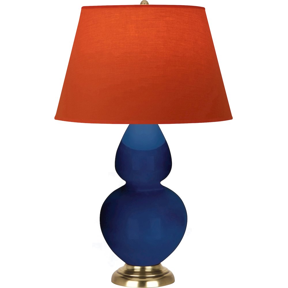 Cobalt Double Gourd Table Lamp in Cobalt Glazed Ceramic Color. Picture 1