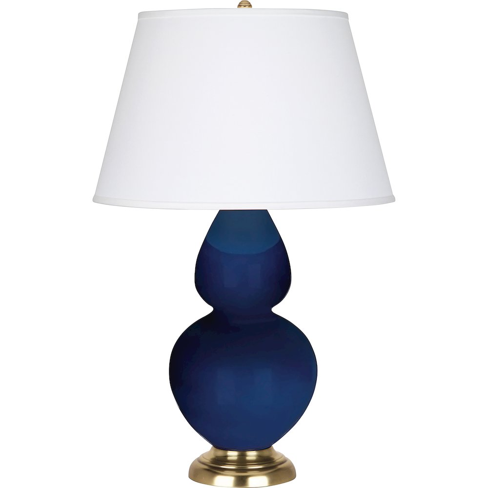 Cobalt Double Gourd Table Lamp in Cobalt Glazed Ceramic Color. Picture 1