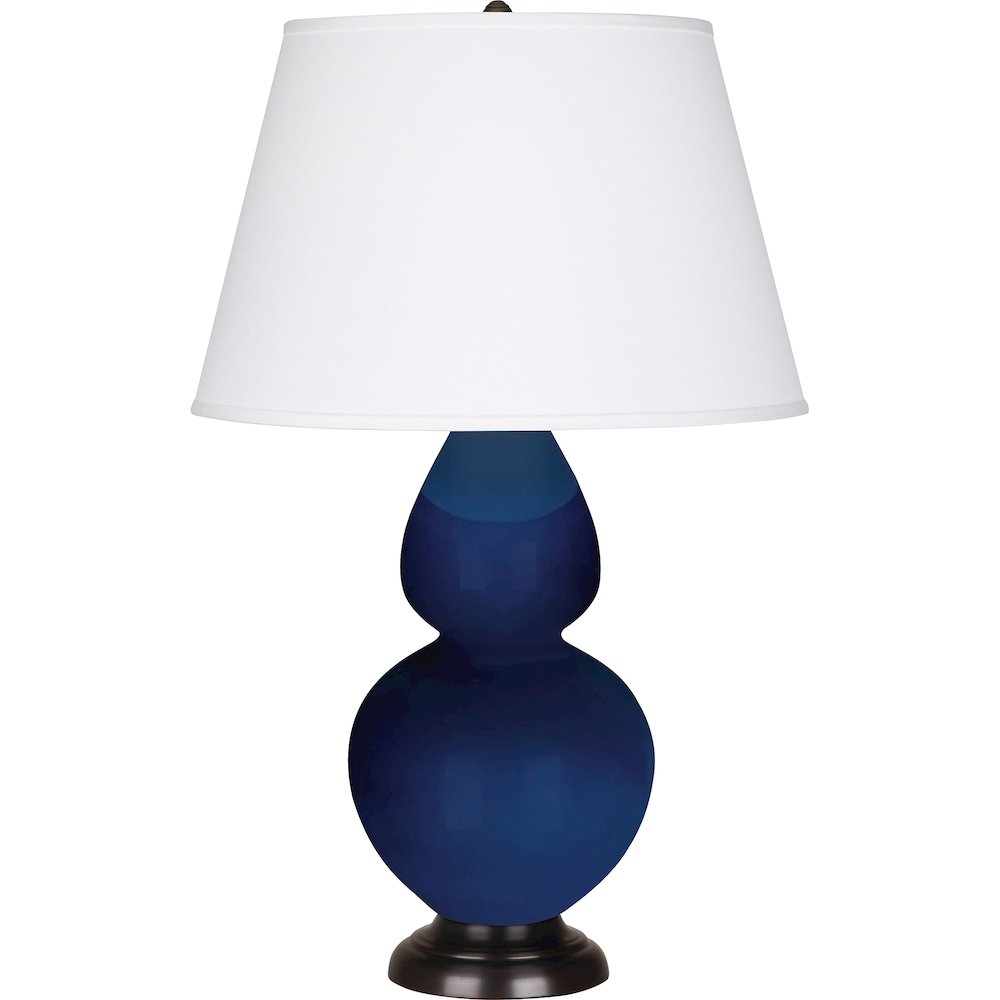 Cobalt Double Gourd Table Lamp in Cobalt Glazed Ceramic Color. Picture 1