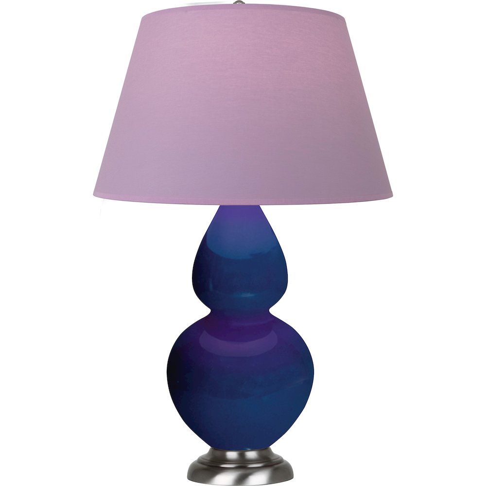 Cobalt Double Gourd Table Lamp in Cobalt Glazed Ceramic Color. Picture 1
