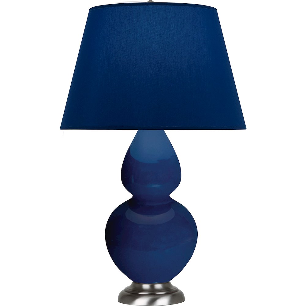 Cobalt Double Gourd Table Lamp in Cobalt Glazed Ceramic Color. Picture 1