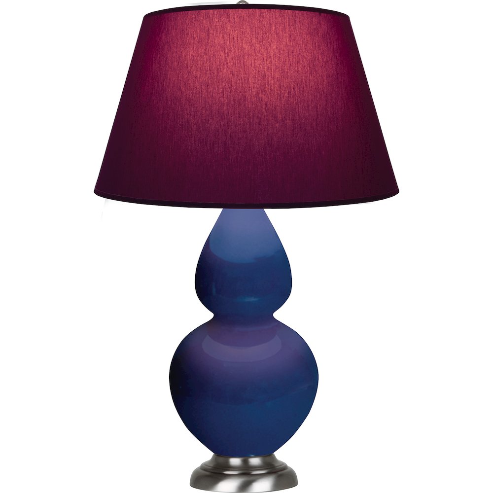 Cobalt Double Gourd Table Lamp in Cobalt Glazed Ceramic Color. Picture 1