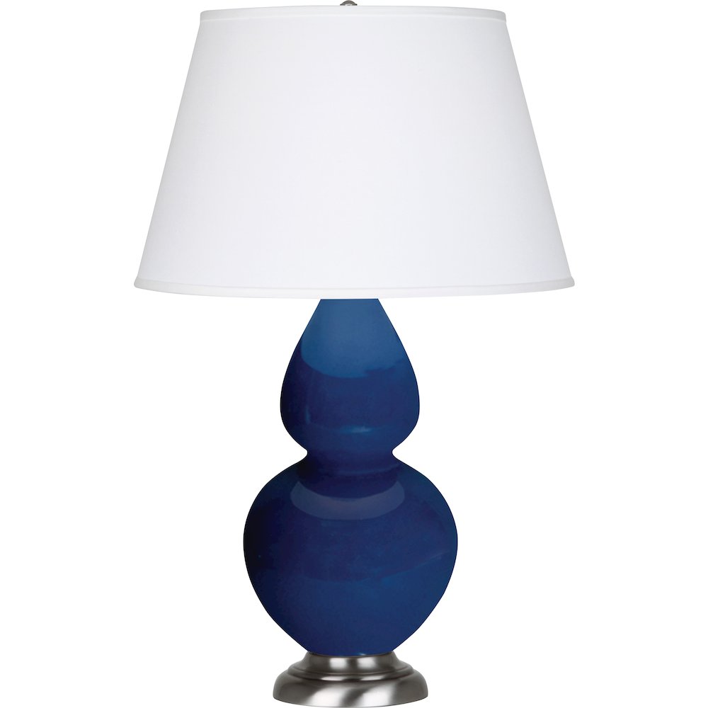 Cobalt Double Gourd Table Lamp in Cobalt Glazed Ceramic Color. Picture 1