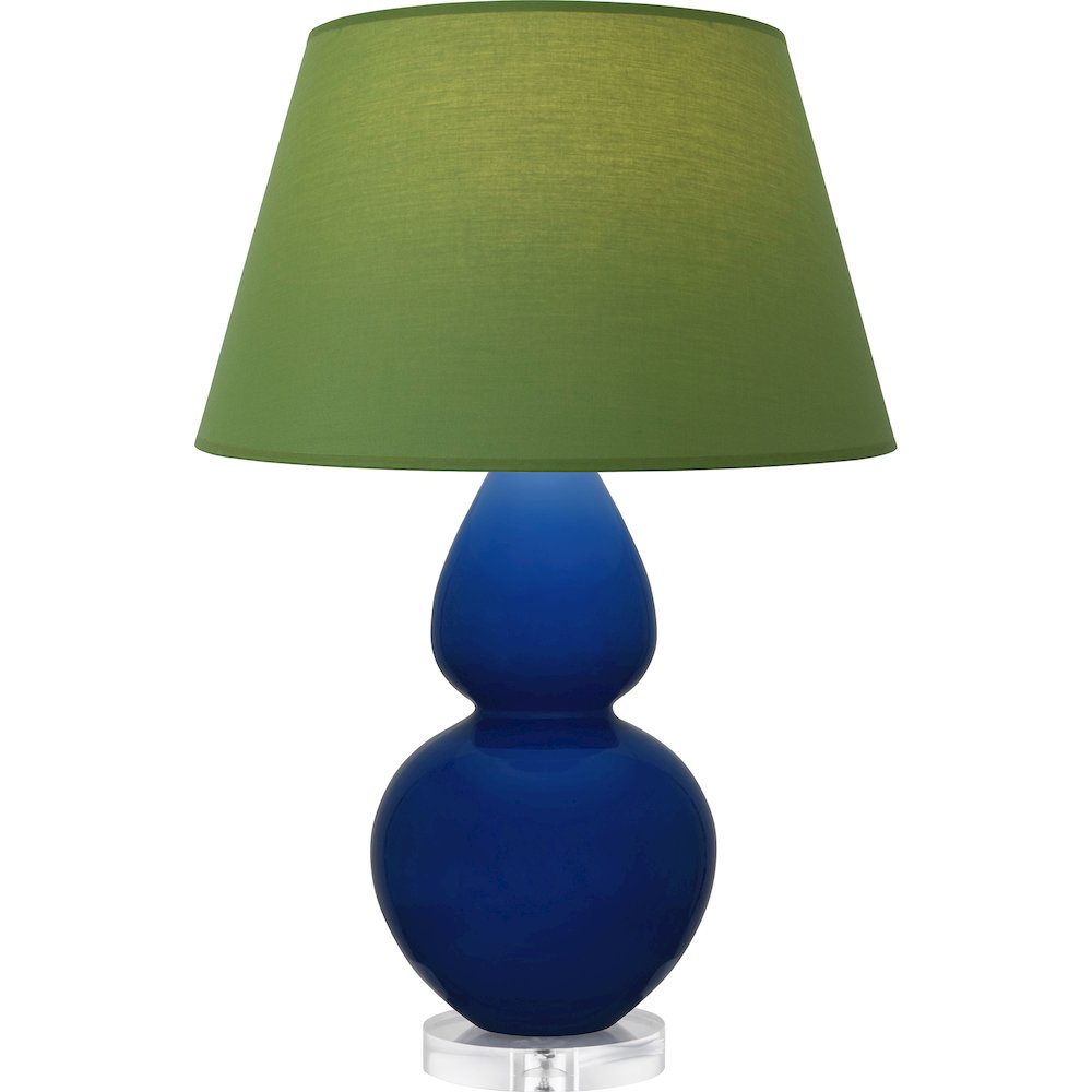Cobalt Double Gourd Table Lamp in Cobalt Glazed Ceramic Color. Picture 1
