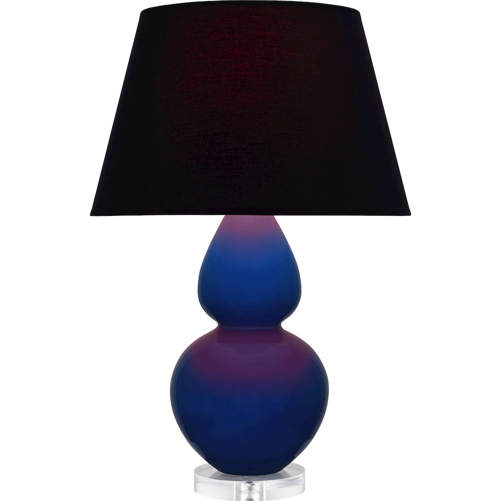 Cobalt Double Gourd Table Lamp in Cobalt Glazed Ceramic Color. Picture 1