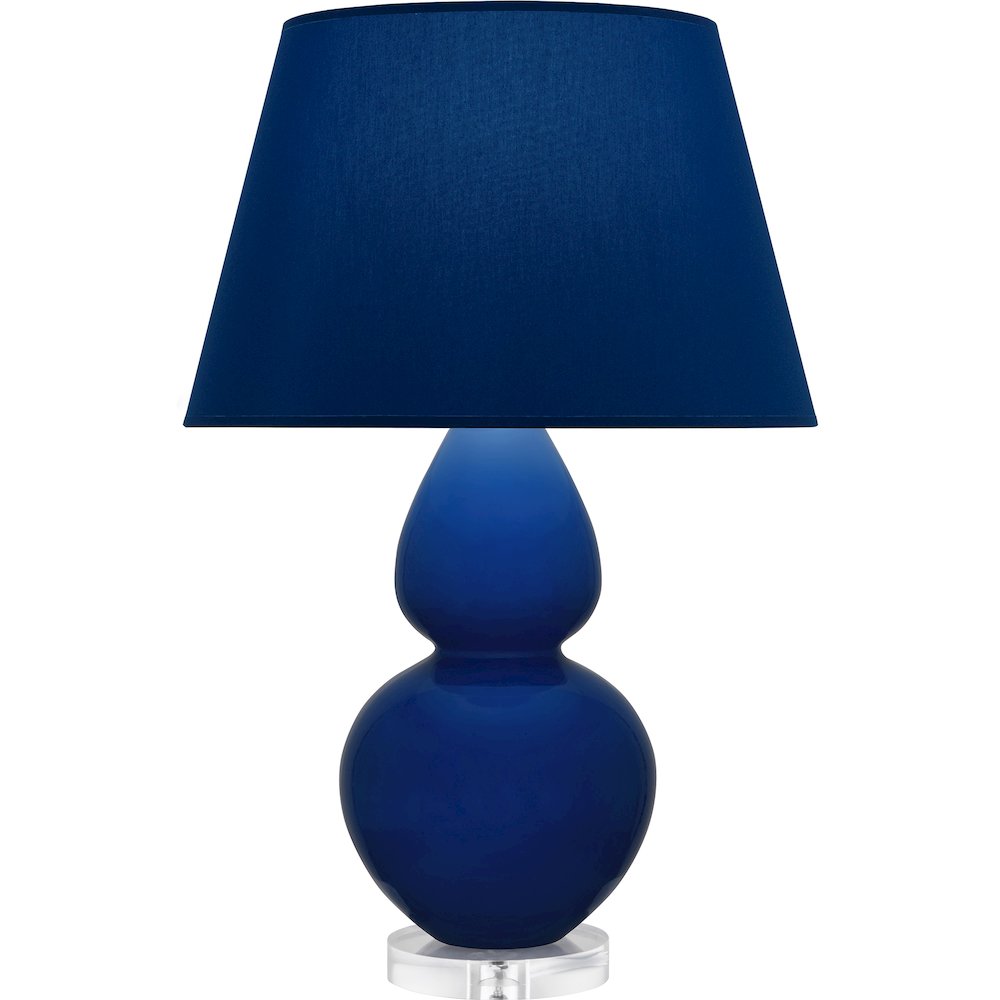 Cobalt Double Gourd Table Lamp in Cobalt Glazed Ceramic Color. Picture 1