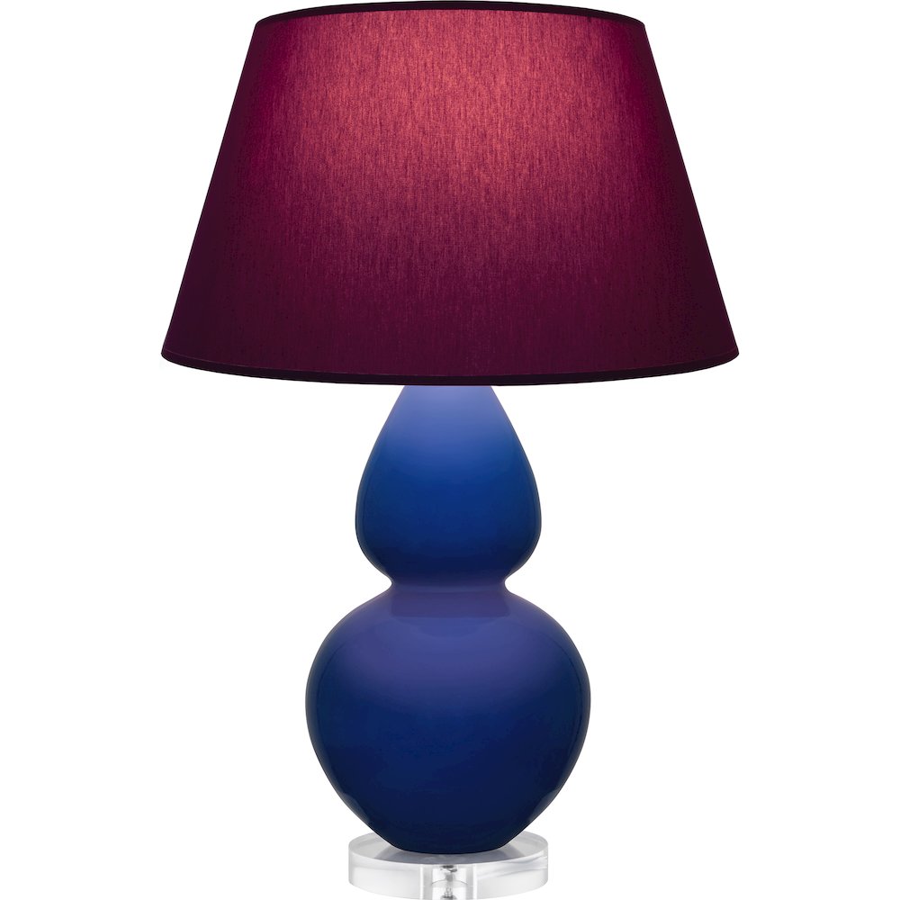 Cobalt Double Gourd Table Lamp in Cobalt Glazed Ceramic Color. Picture 1