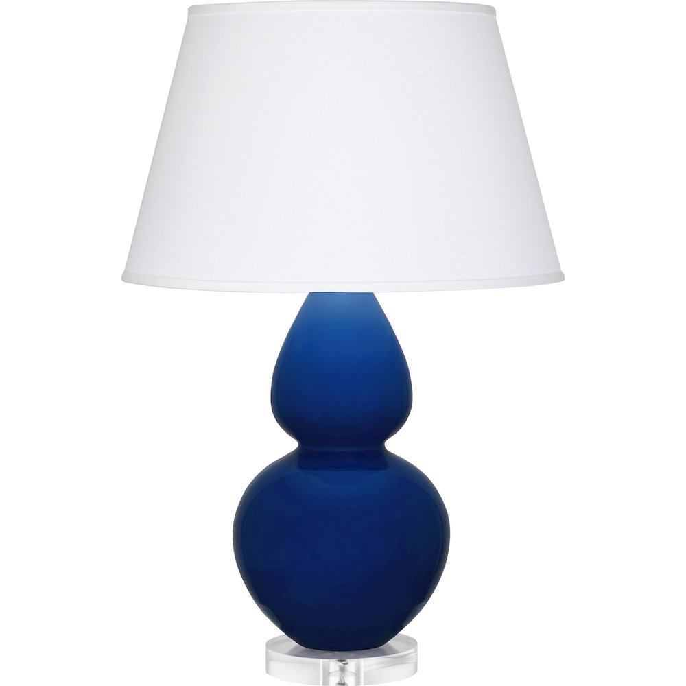 Cobalt Double Gourd Table Lamp in Cobalt Glazed Ceramic Color. Picture 1