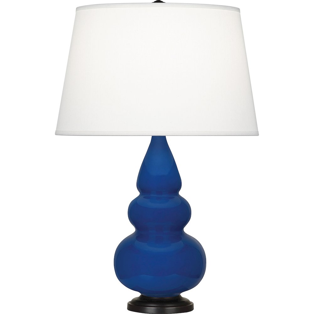 Cobalt Small Triple Gourd Accent Lamp in Cobalt Glazed Ceramic Color. Picture 1