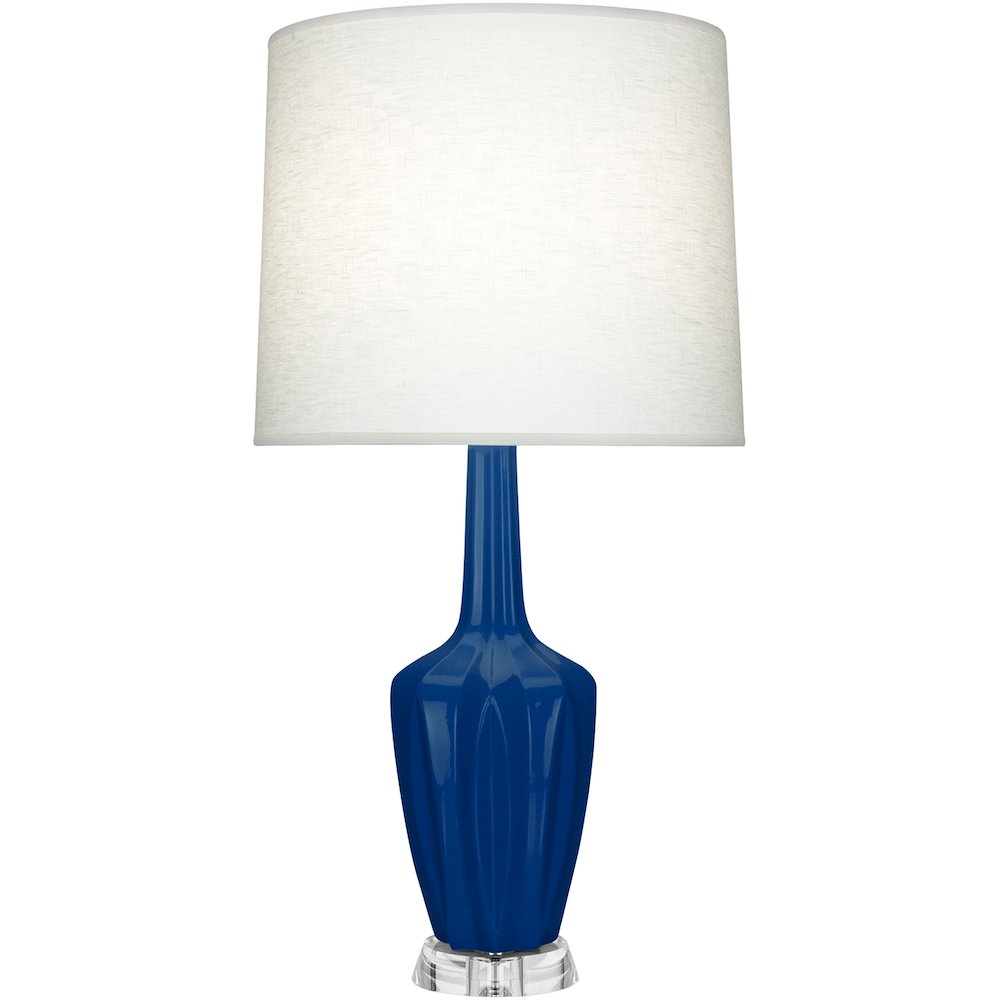Cobalt Emma Table Lamp in Cobalt Glazed Ceramic Color. Picture 1