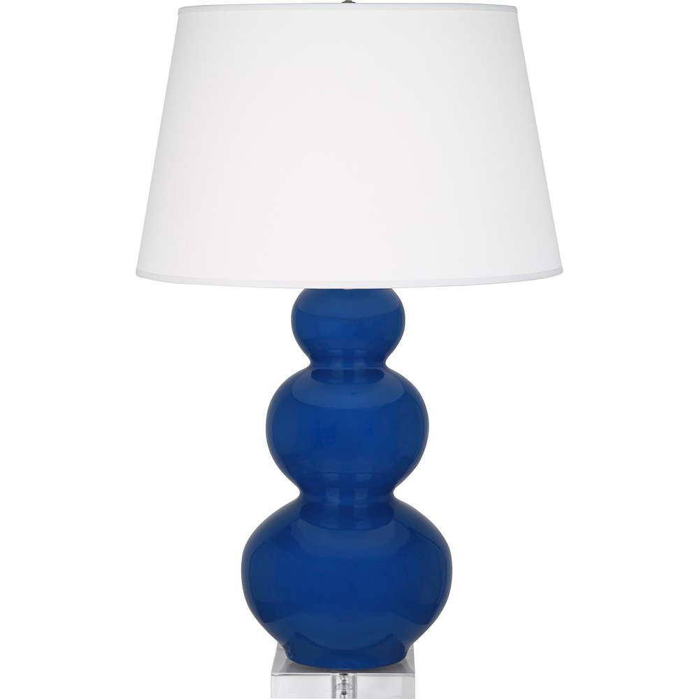 Cobalt Triple Gourd Table Lamp in Cobalt Glazed Ceramic Color. Picture 1