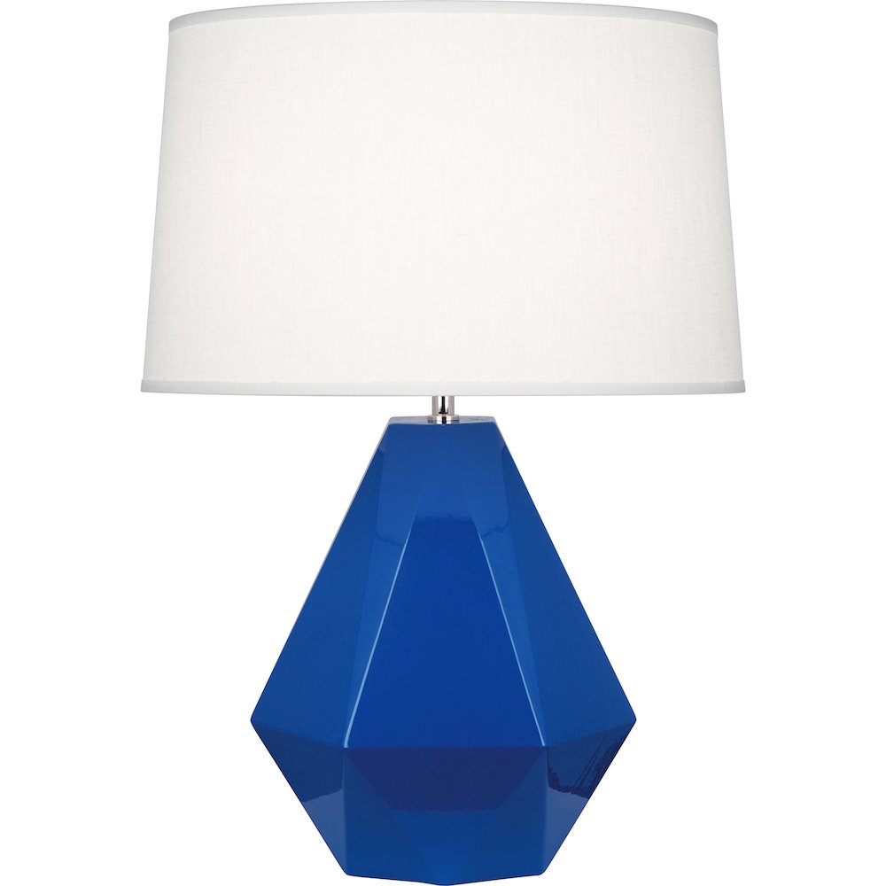 Cobalt Delta Table Lamp in Cobalt Glazed Ceramic Color. Picture 1