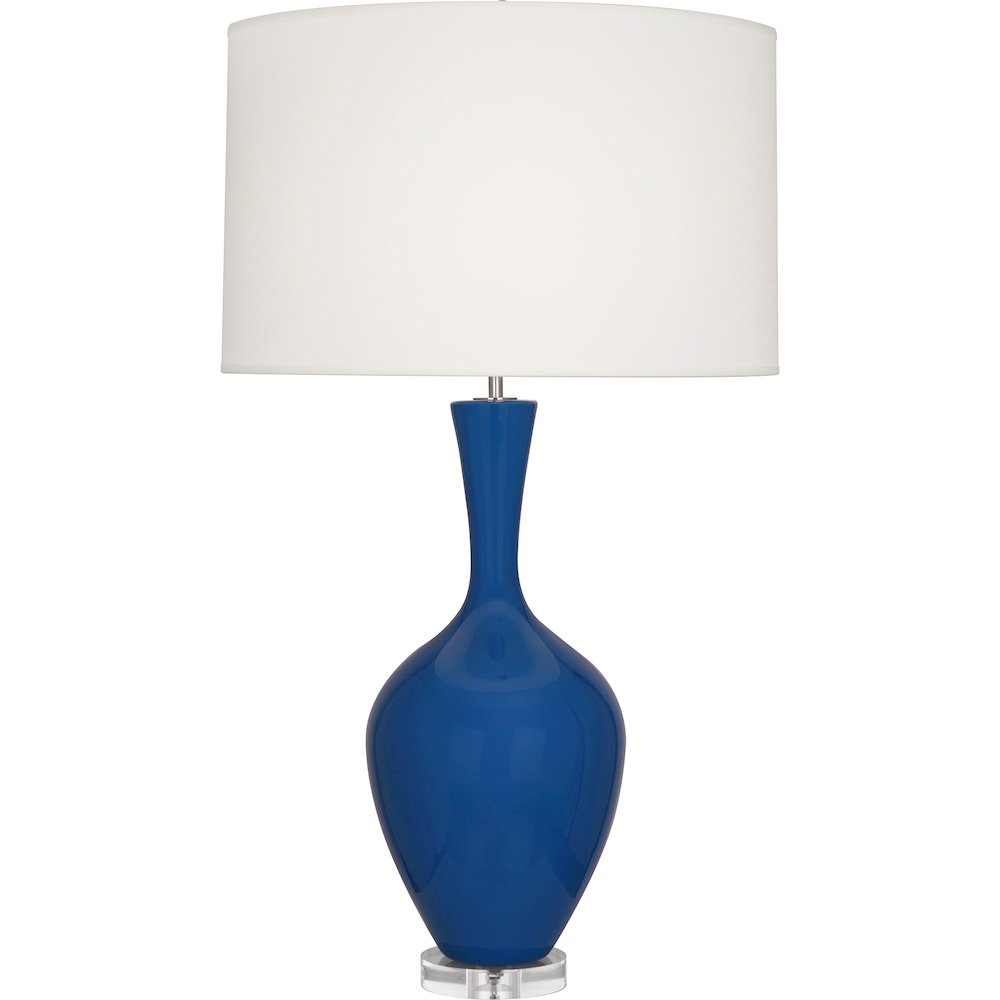 Cobalt Audrey Table Lamp in Cobalt Glazed Ceramic Color. Picture 1