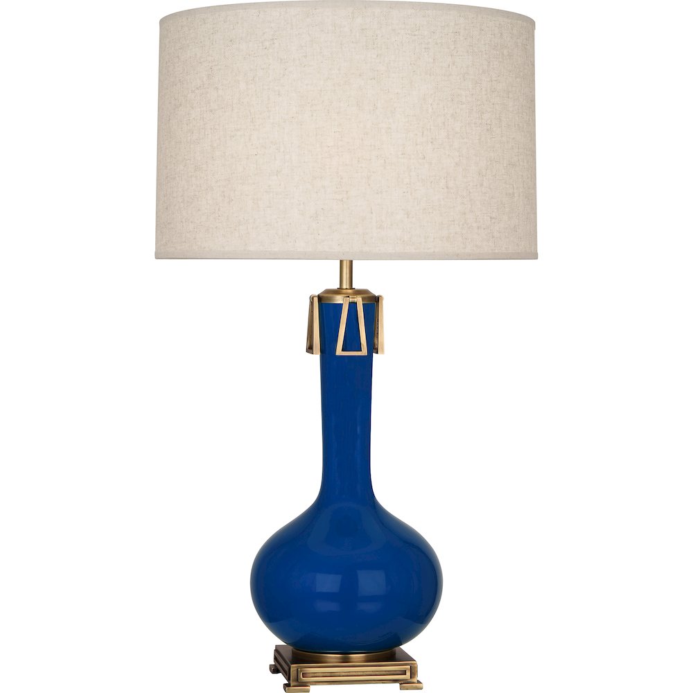 Cobalt Athena Table Lamp in Cobalt Glazed Ceramic Color. Picture 1
