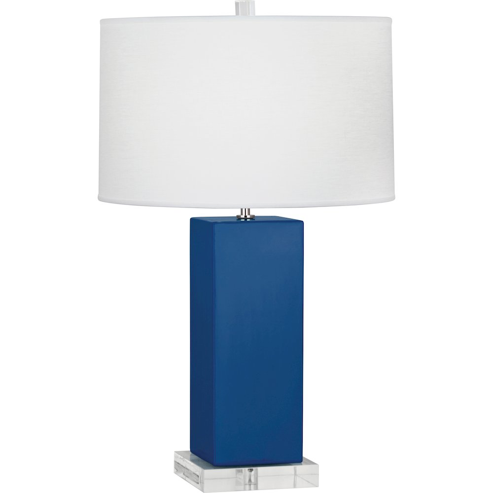 Cobalt Harvey Table Lamp in Cobalt Glazed Ceramic Color. Picture 1