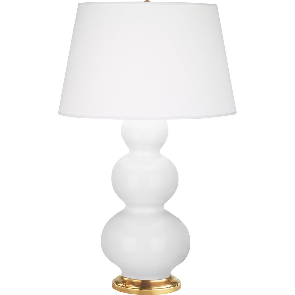 Daisy Triple Gourd Table Lamp in Daisy Glazed Ceramic Color. Picture 1