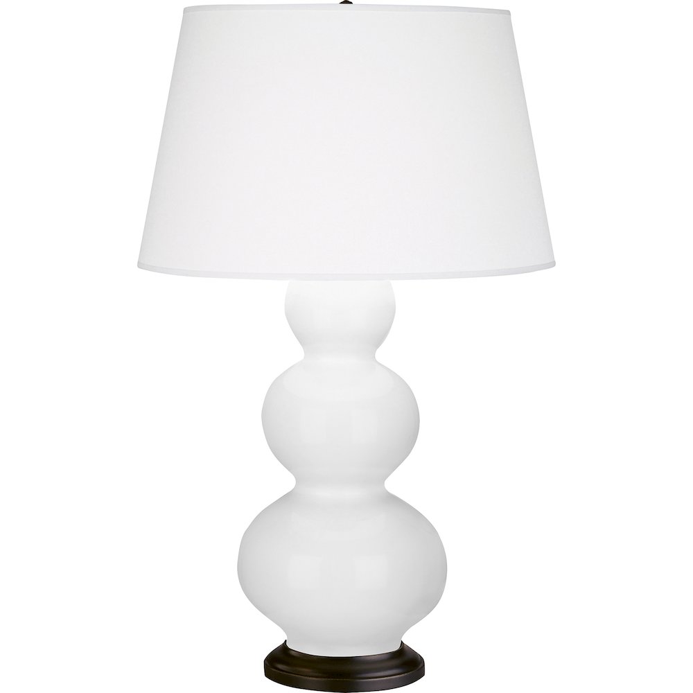 Daisy Triple Gourd Table Lamp in Daisy Glazed Ceramic Color. Picture 1