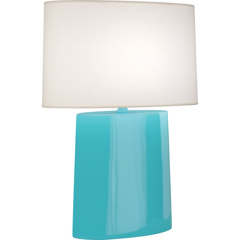 Egg Blue Victor Table Lamp in Egg Blue Glazed Ceramic Color. Picture 1
