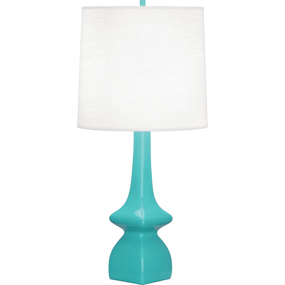 Egg Blue Jasmine Table Lamp in Egg Blue Glazed Ceramic Color. Picture 1