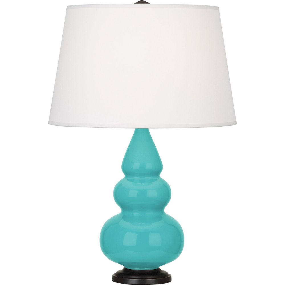 Egg Blue Small Triple Gourd Accent Lamp in Egg Blue Glazed Ceramic Color. Picture 1