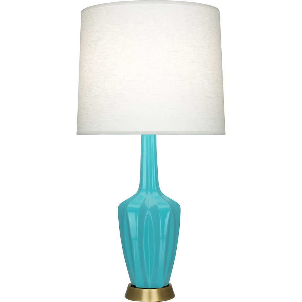 Egg Blue Emma Table Lamp in Egg Blue Glazed Ceramic Color. Picture 1