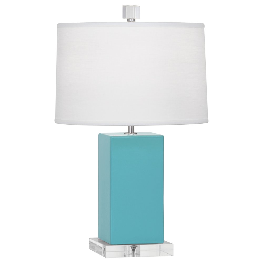 Egg Blue Harvey Accent Lamp in Egg Blue Glazed Ceramic Color. Picture 1