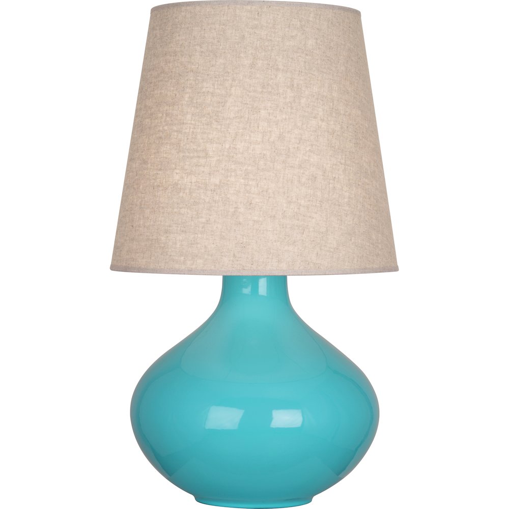 Egg Blue June Table Lamp in Egg Blue Glazed Ceramic Color. Picture 1