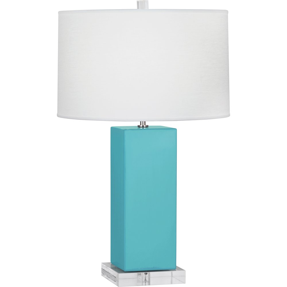 Egg Blue Harvey Table Lamp in Egg Blue Glazed Ceramic Color. Picture 1