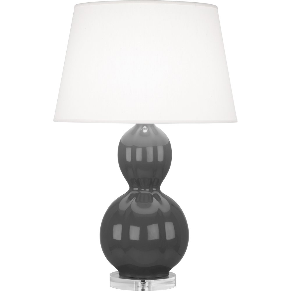 Lamp Black Williamsburg Randolph Table Lamp in Dark Gray Glazed Ceramic Color. Picture 1