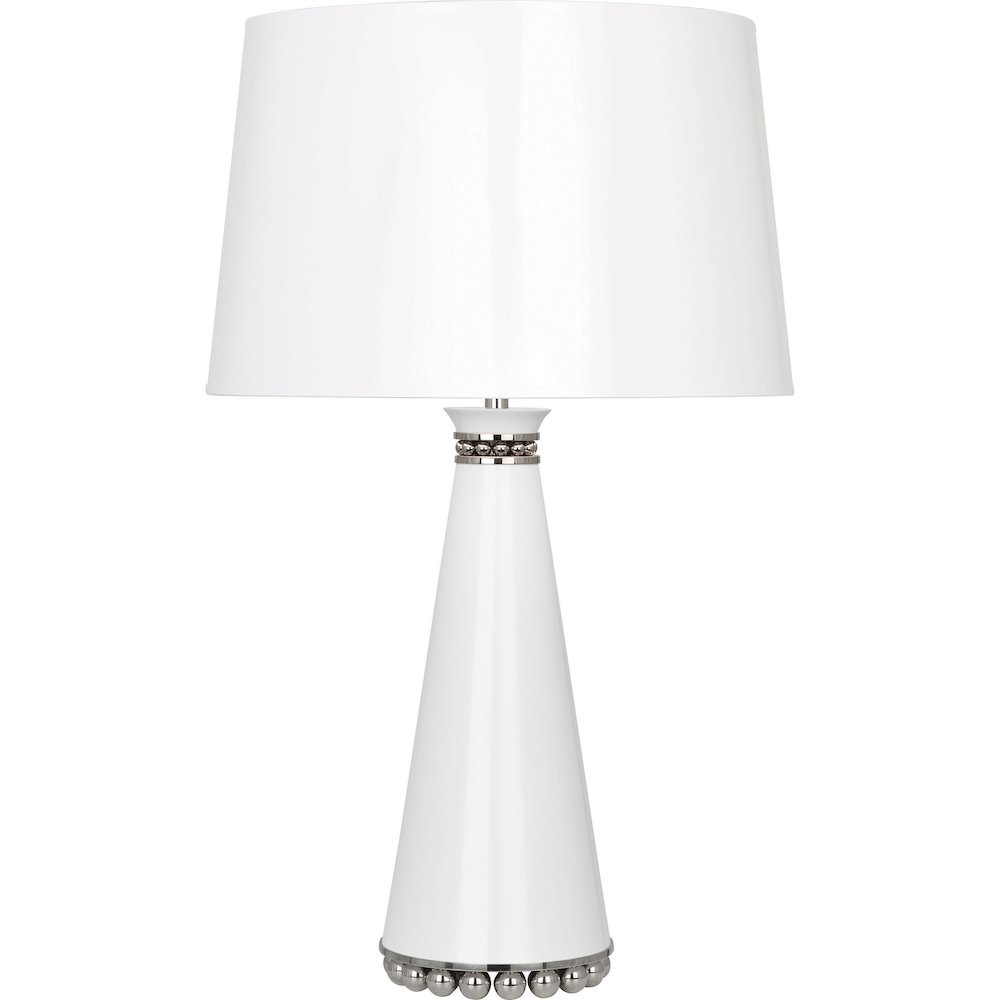 Pearl Table Lamp in Lily Lacquered Paint And Polished Nickel Accents Color. Picture 1