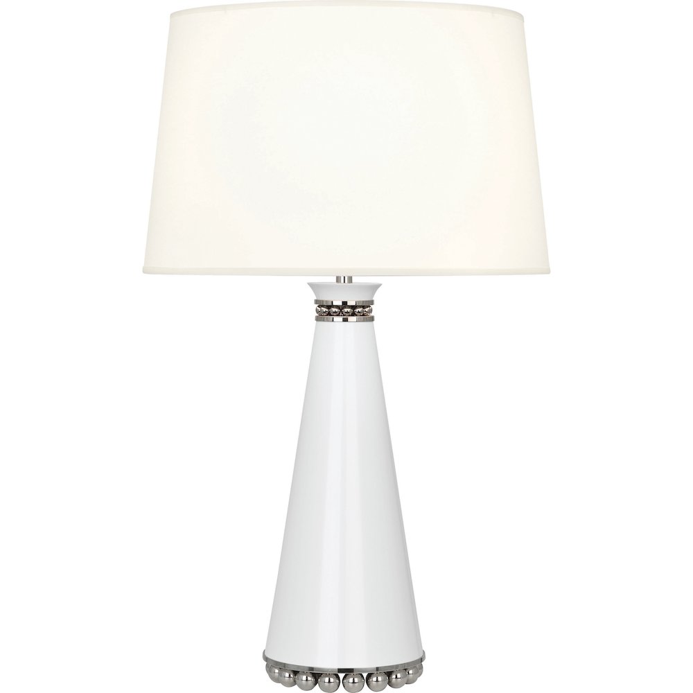 Pearl Table Lamp in Lily Lacquered Paint And Polished Nickel Accents Color. Picture 1