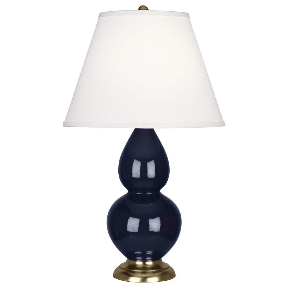 Midnight Small Double Gourd Accent Lamp in Midnight Blue Glazed Ceramic Color. Picture 1