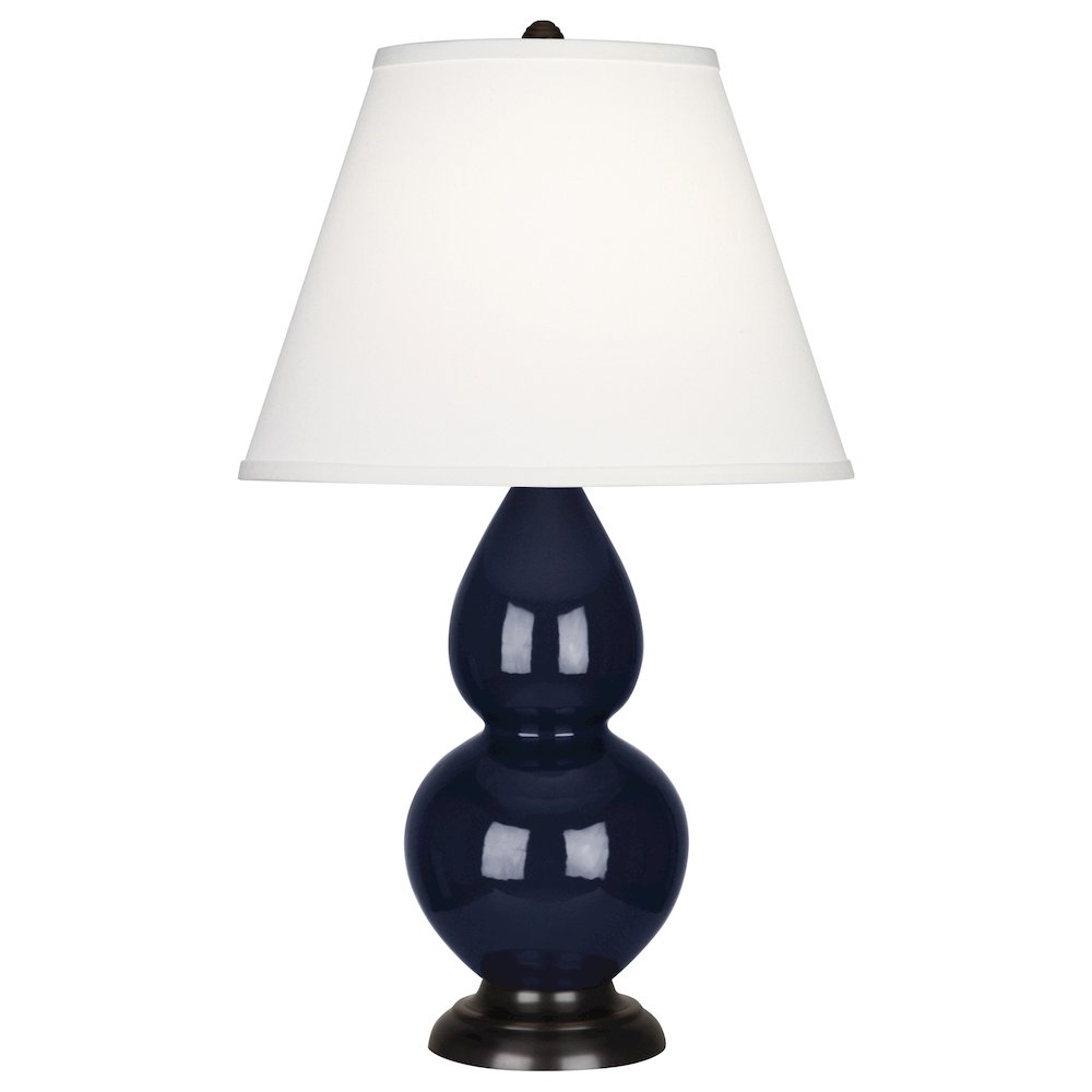 Midnight Small Double Gourd Accent Lamp in Midnight Blue Glazed Ceramic Color. Picture 1